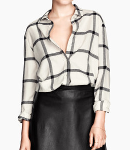 H&M - Cream and black flannel shirt - £14.99 - (photo from hm.com)